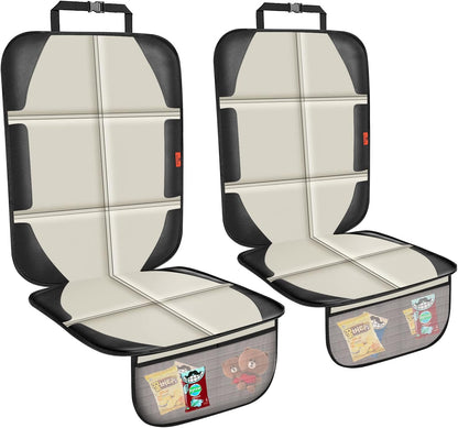 XHYANG Car Seat Protector,Auto Car Seat Protectors Baby Carseat Waterproof & Durable 600D Fabric for Child Baby Car Seat Mat Vehicle Pet Cover 2 Storage Pockets (2 Pack)