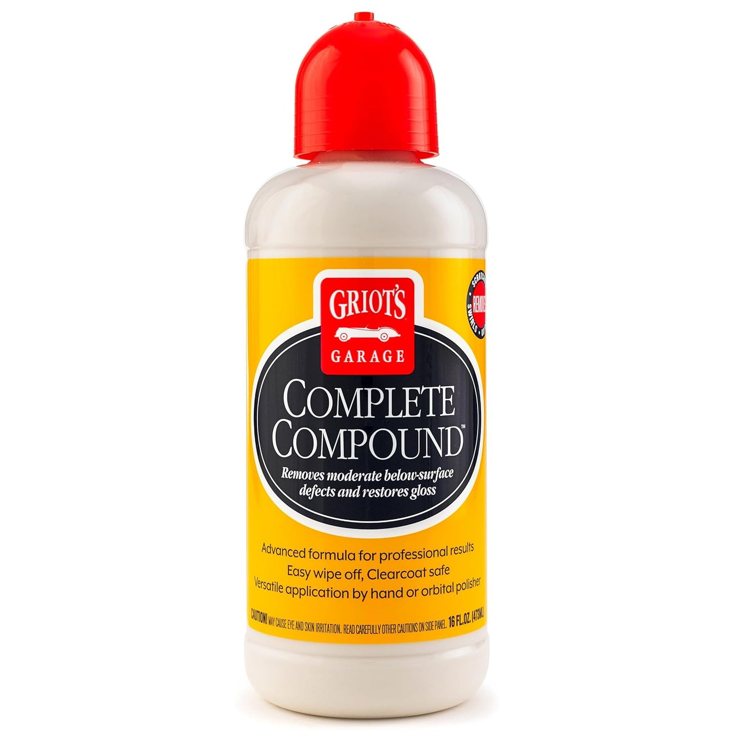 Griot's Garage Complete Compound, Car Scratch Remover for All Automotive Paint Finishes, Removes Scratches, Swirl Marks, Water Spots, Oxidation and Other Defects, 10862, 16oz