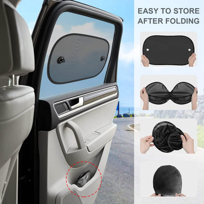 DIZA100 Car Sun Shade, 2 Pack Window Shade for Baby Universal Cling Sunshade for Side Window Sun Glare and UV Protection for Kids/Adults/Pets - 20''x12'' Fits 98% Cars(Suction Cup Stick)