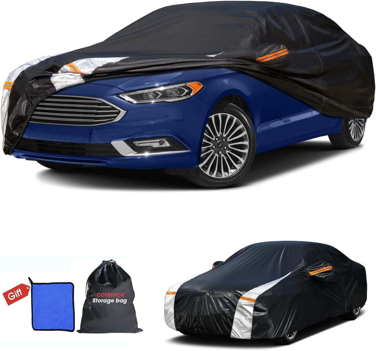 Large SUV Car Cover for Chevy Suburban 100% Waterproof All Weather, Heavy Duty Outdoor Full Exterior Covers Rain Sun Wind UV Protection. - Colors B