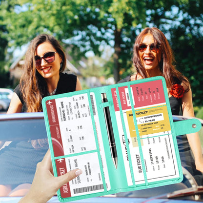 Car Registration and Insurance Card Holder with Magnetic Closure, Leather Vehicle Glove Box Automobile Documents Paperwork Wallet Case Organizer for ID, Driver's License, Key Contact Information Cards