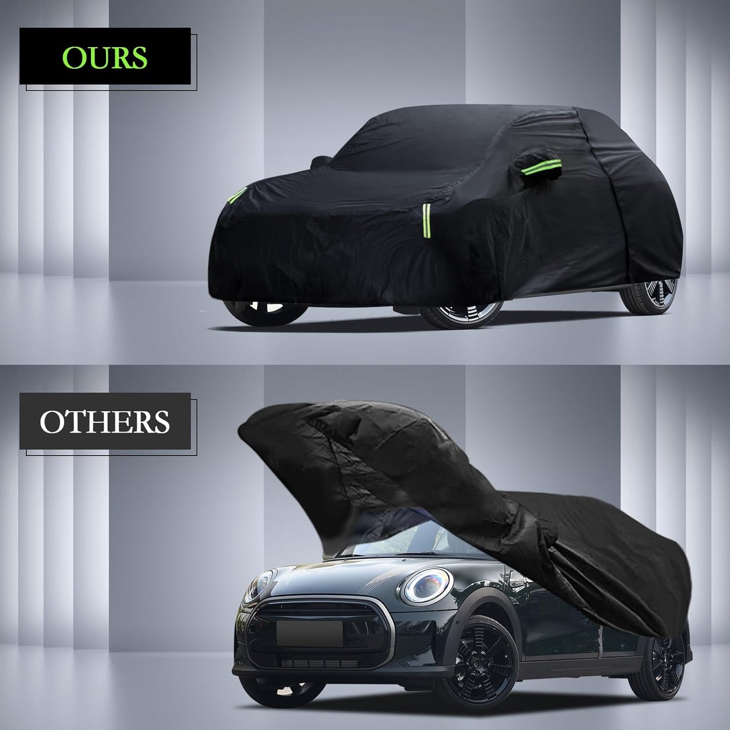 Car Cover Custom Fit for Toyota Corolla 2000-2025, Honda Civic 1991-2025, Waterproof All Weather Full Exterior Cover Rain Sun Protector Car Cover with Door Zipper