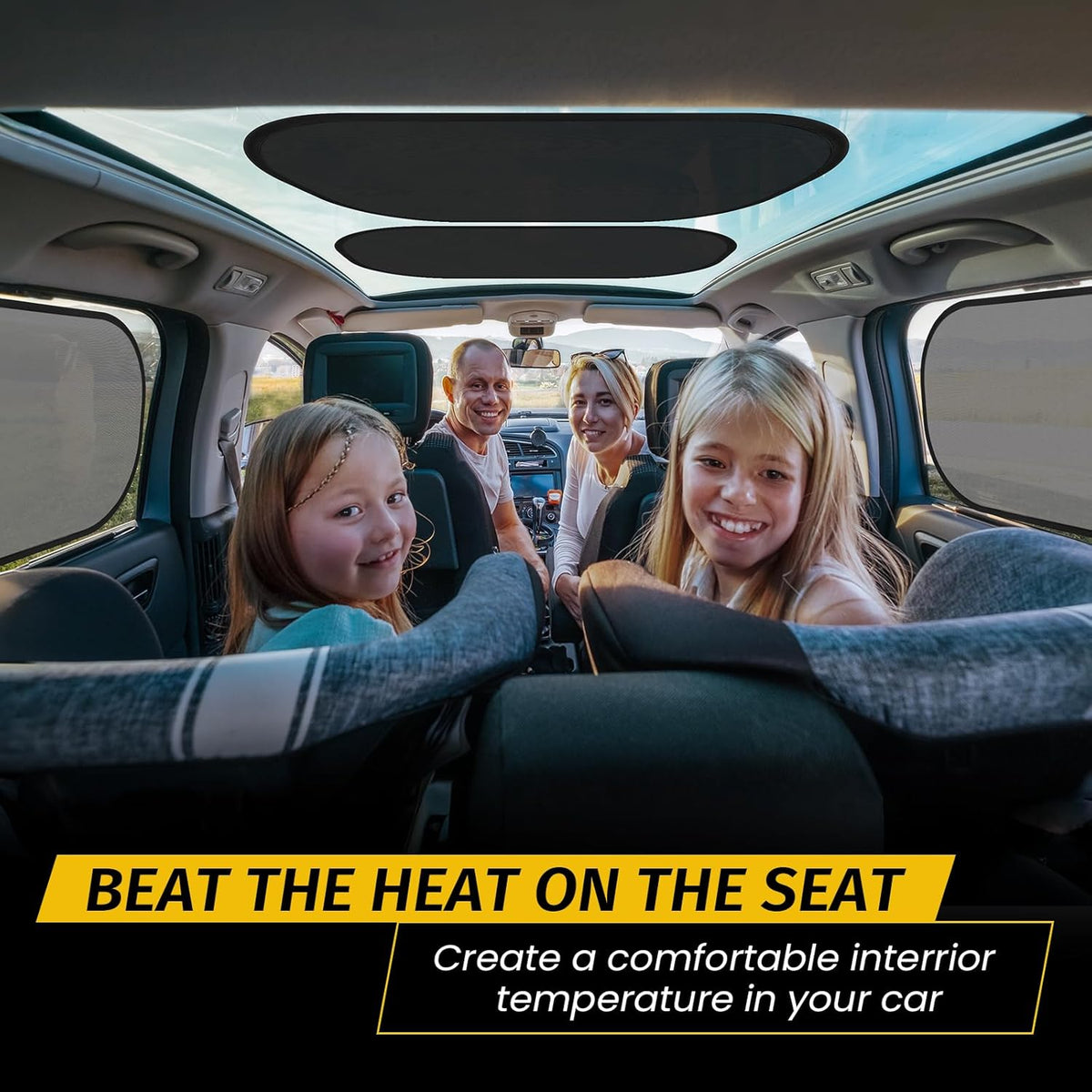 4 Pack Car Window Shade - 20″ × 12″ Car Side Window Covers for Baby, Cars Window Sun Shade, Glare Shield and UV Rays Protection for Your Child, Mesh Window Shades for Baby