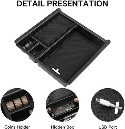 Glove Box Dividers Organizer Compatible with Toyota 2016-2020 2021 2022 2023 Tacoma Accessories Black ABS Material Center Console Organizer