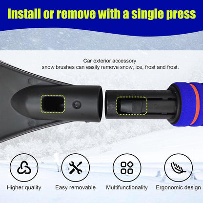 Dickno 24 Inch Car Snow Scraper and Brush, Detachable Scratch Free Ice Scraper with Ergonomic Foam Grip, Universal Winter Snow Removal Tool for Car Windshield Window (Black)