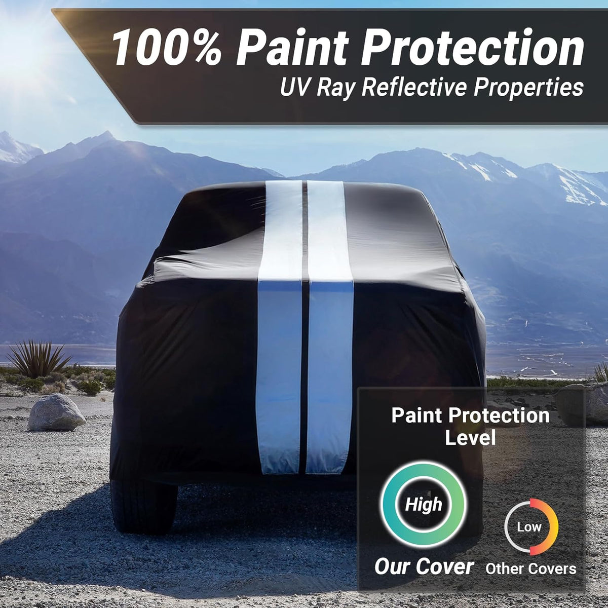 iCarCover 15-Layer Car Cover Waterproof All Weather | Premium Quality Car Covers for Automobiles, UV Protection, El Camino, Impala, Bel Air, Monte Carlo, Galaxie, Charger, Size C21 (See Size Chart) - Colors A