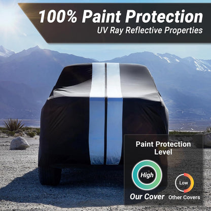 iCarCover 15-Layer Car Cover Waterproof All Weather | Premium Quality Car Covers for Automobiles, UV Protection, El Camino, Impala, Bel Air, Monte Carlo, Galaxie, Charger, Size C21 (See Size Chart) - Colors A