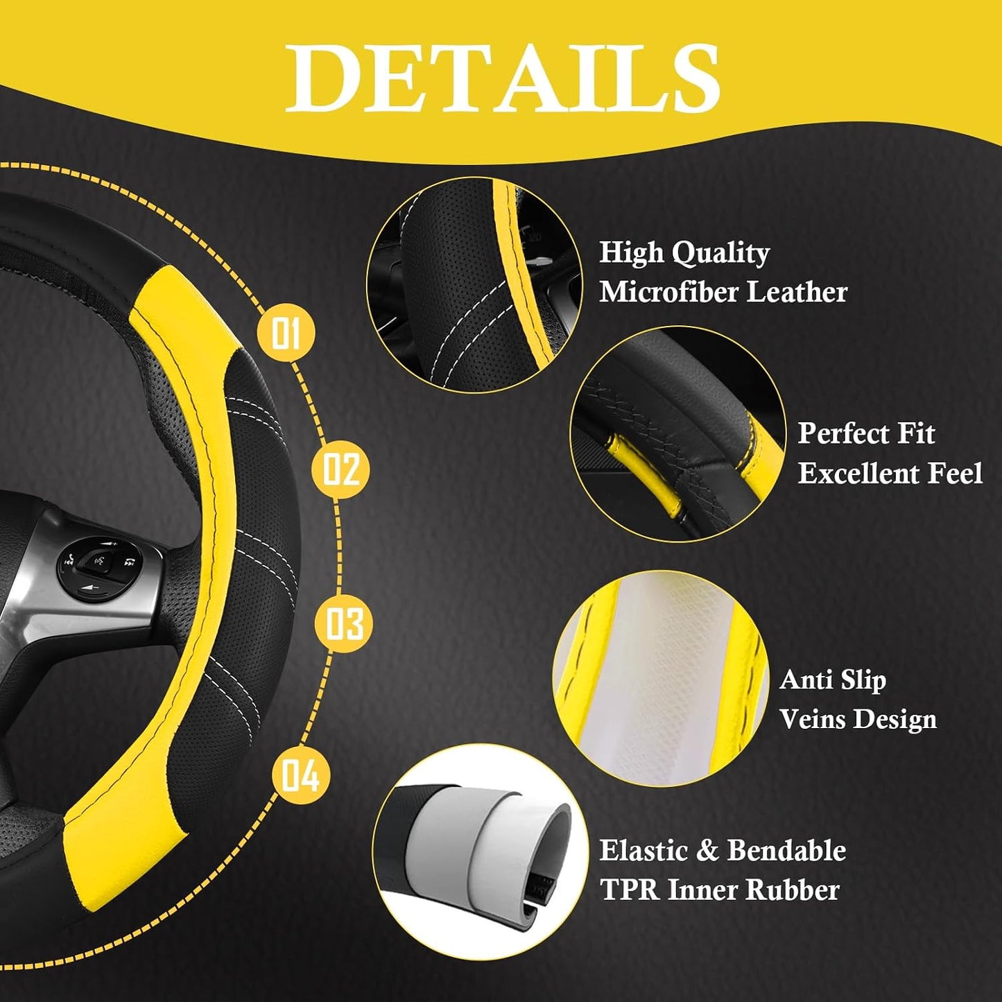 CAR PASS Air Mesh Leather Car Seat Covers Full Set, Waterproof Car Floor Mats, Sporty Steering Wheel Cover 14.5-15in, Universal Fits for 95% Cars Truck SUV (Black and Blue)