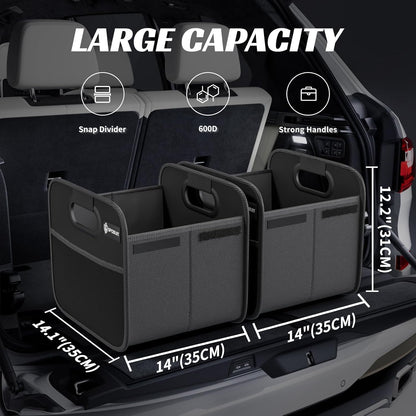 Sposuit Trunk Organizer for Car - 70L Collapsible Car Storage with 11 Pockets & Reinforced Handles, SUV Trunk Organizers for Grocery Cargo(Black)