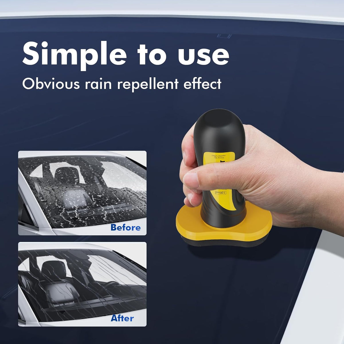 Windshield Rain Repellent - Durable Hydrophobic Coating for Car Windows, Glass & Mirrors, Waterproof Treatment