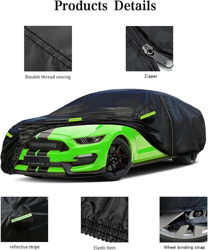 Car Cover for Sedan Waterproof Outdoor Car Covers Rain Snow UV Protection Universal Fit for Sedan Length 178-185 inch