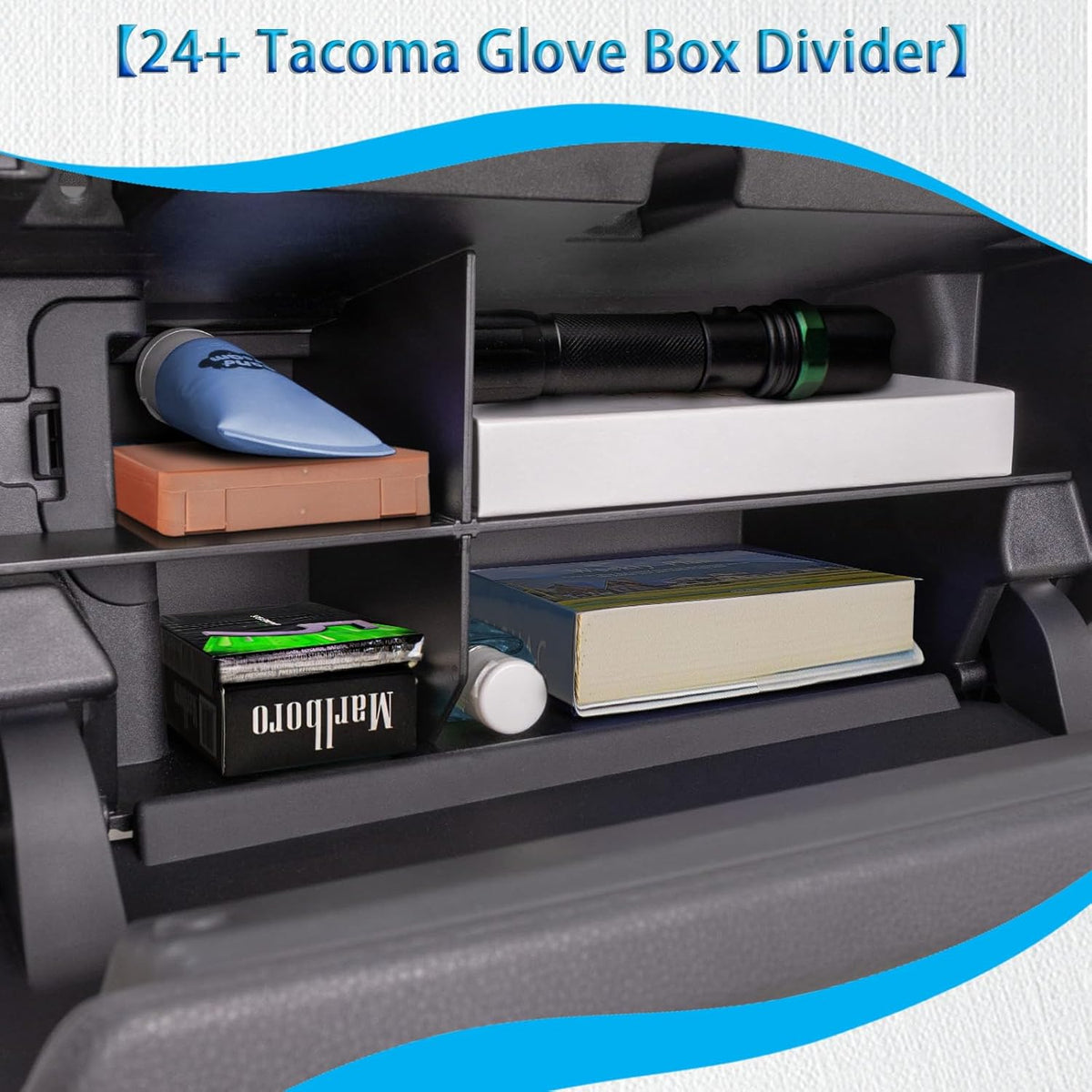 EDBETOS Glove Box Organizer Compatible with 2024 2025 2026 Toyota Tacoma Accessories Glove Box Compartment Insert 4th Gen Tacoma Secondary Storage Divider