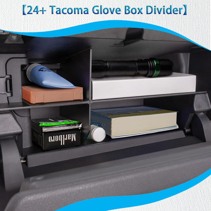 EDBETOS Glove Box Organizer Compatible with 2024 2025 2026 Toyota Tacoma Accessories Glove Box Compartment Insert 4th Gen Tacoma Secondary Storage Divider