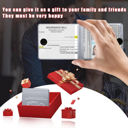 Ziciner Car Registration Insurance Holder, 2Pack Essential Auto Card Document Glove Box Organizer with Touch Fastener, Vehicle Interior Accessories Perfect for Most Car, Truck, SUV (Red/Small Car)