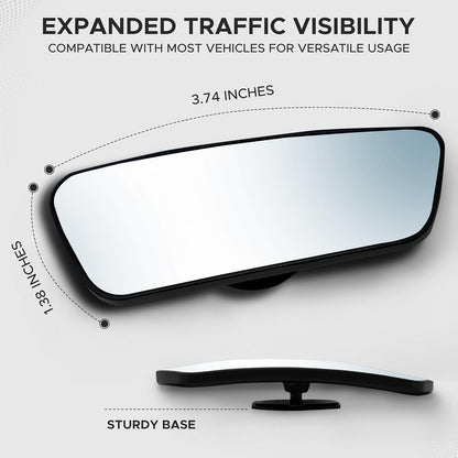 EcoNour Blind Spot Car Mirror (2 Pack) | Wide Angle for 3x Larger View | Universal Car Rear View Mirror with Rain Guard | Side Blind Spot with Adjustable Stick for Cars, SUVs, and Trucks