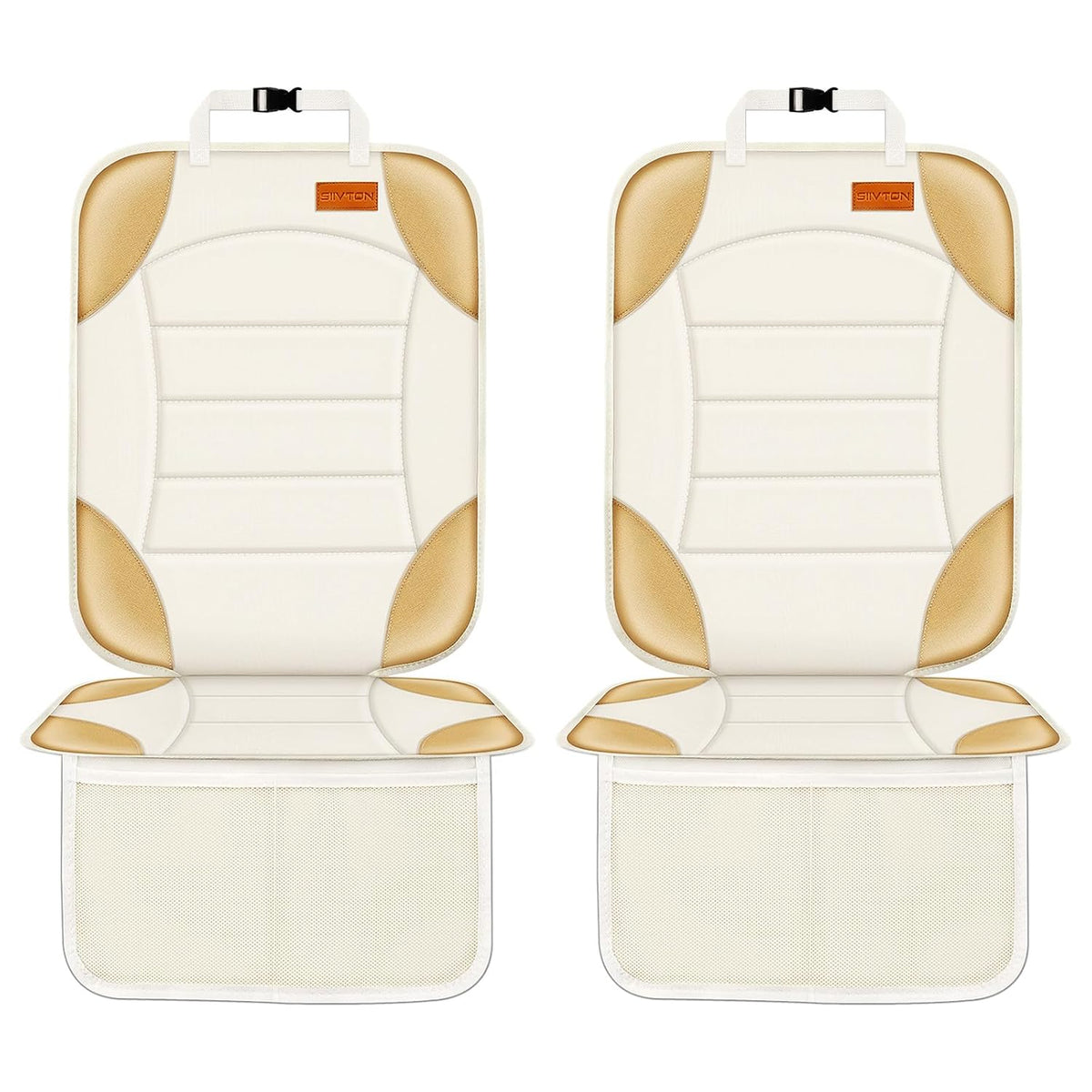 Siivton Car Seat Protector for Child Car Seat,Waterproof Car Seat Cover for Leather and Fabric Seats, 2 Mesh Pockets, Non-Slip Bottom,Thick Padding Cushion