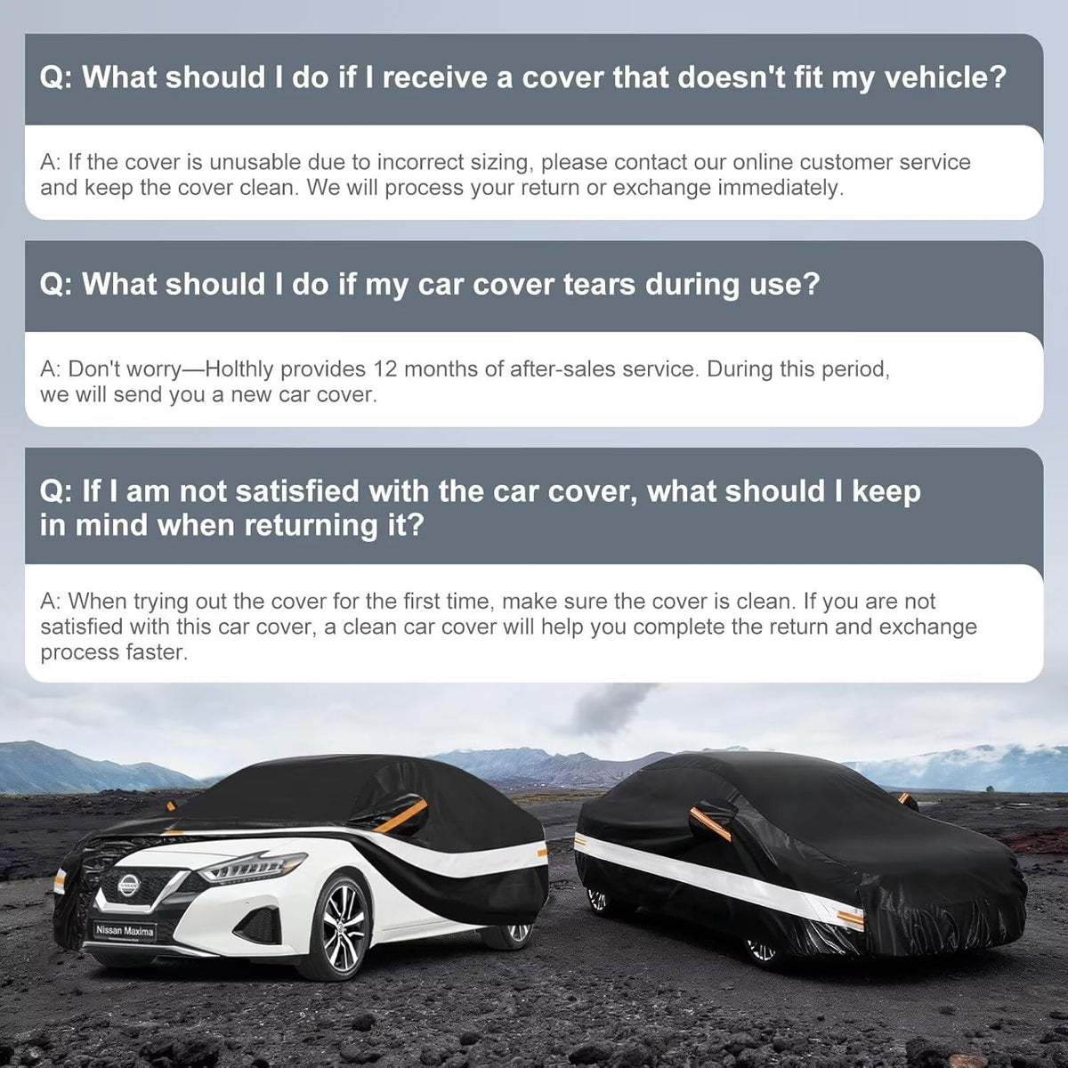 10 Layers Car Cover Custom Fit for Mercedes Benz C Class C250 C300 C43 C63 (1993-2026), Waterproof All Weather for Automobiles, Outdoor Full Cover Sun Dust Rain Protection with Cotton. Black - Colors A