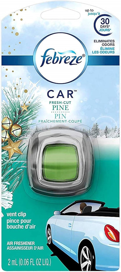 Febreze Car Air Freshener Vent Clip Platinum Ice Scent, .07 oz. Car Vent Clip, Pack of 4
