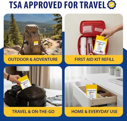 MFASCO - 7 in 1 - Travel Size Medicine Kit - TSA Approved | 28 First Aid Emergency OTC Medicine Packets for Cruise & International Travel | Compact Med Refill for Traveling & Office Assembled in USA