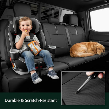 for Ford F150 Seat Covers 2015-2023 2024 2025 2026,Full Set Leather Waterproof Black Trucks Pickup Seat Covers Custom Fit for Ford F150 Accessories,Car Seat Cover for SuperCrew/CrewCab(XL,XLT)