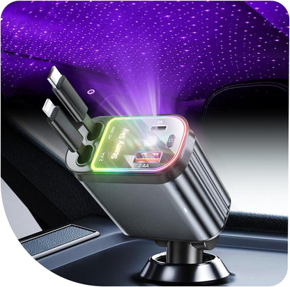 Retractable Car Charger,Car Phone Charger USB C Fast Charge,Cigarette Lighter USB Charger Car Accessories for Women,Road Trip Essentials Gift for Men,Car Charger for iPhone 17/16/15,Galaxy S26,Pixel