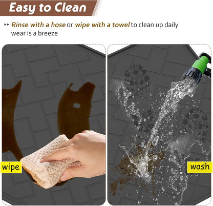 Oil Spill Mat for Garage, 60" x 37" Heavy Duty TPE Oil Change Mat with Raised Edge, Reusable Oil Drain Pan, Waterproof, Oil-Proof, Non-Slip Under Car Mat,Protect Garage Surface from Spill & Stain | Oil Spill Mat