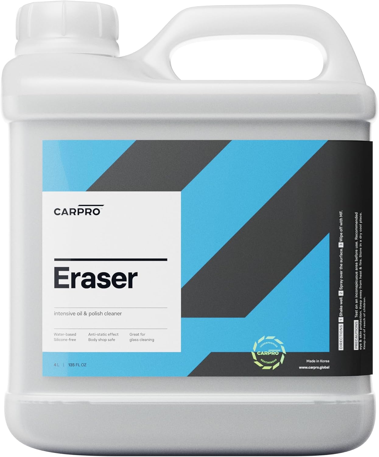 CARPRO Eraser Polish & Oil Remover - Ceramic Coating Prep, Complete Removal of Polishing Oils for Application of CQUARTZ Ceramic Coat, Anti-Static, Dust Free, No Silicone - 1 Liter (34oz) and Sprayer