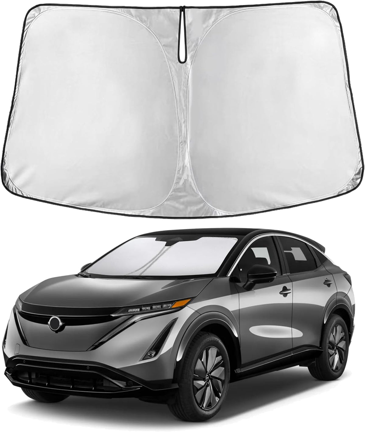EcoNour Car Windshield Sun Shade | 2025 Upgraded Innovative No-Light-Pass Technology for Maximum Coverage | Foldable Sun Shade Keeps Your Vehicle Cool | Must-Have Car Accessories | Small (59" x 29") - Colors J