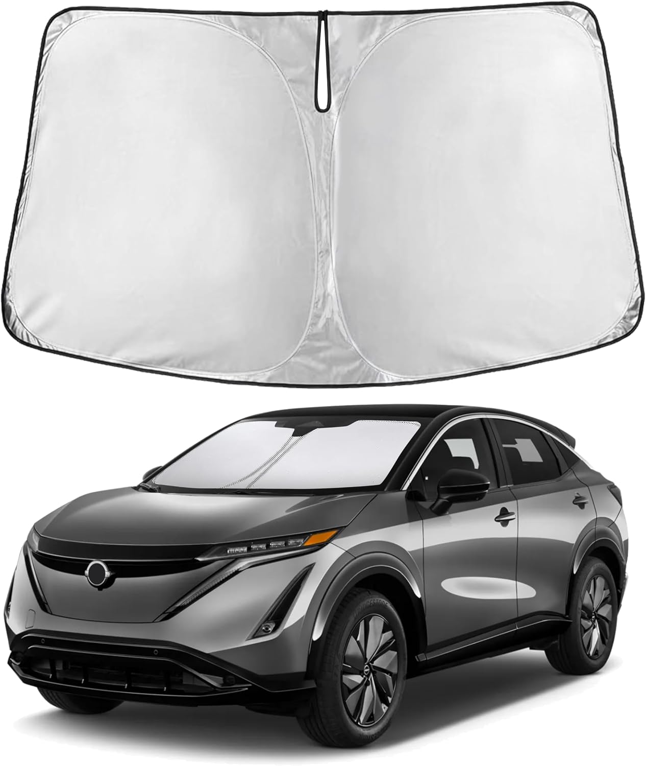 EcoNour Car Windshield Sun Shade | 2025 Upgraded Innovative No-Light-Pass Technology for Maximum Coverage | Foldable Sun Shade Keeps Your Vehicle Cool | Must-Have Car Accessories | Small (59" x 29") - Colors K