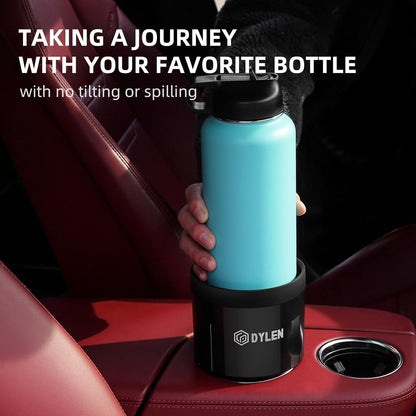 DYLEN Car Cup Holder Expander, Cup Holder Extender Adapter for Car with Expandable Insert, Compatible with Yeti 20/26/30oz, Hydroflask 32/40oz, Large Water Bottles in 3.0"-4.1"