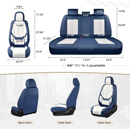 Coverado Seat Covers Full Set, Black Seat Covers for Cars 5 Seats, Car Seat Protector, Waterproof Nappa Leather Car Seat Cushion, Front and Rear Car Seat Cover Fit for Most Sedans SUV Pick-up Truck - Colors B