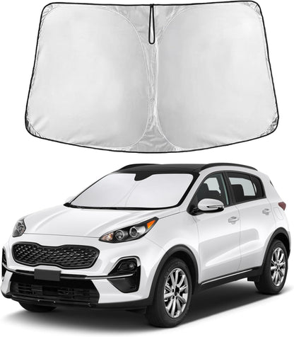 EcoNour Car Windshield Sun Shade | 2025 Upgraded Innovative No-Light-Pass Technology for Maximum Coverage | Foldable Sun Shade Keeps Your Vehicle Cool | Must-Have Car Accessories | Small (59" x 29") - Colors I