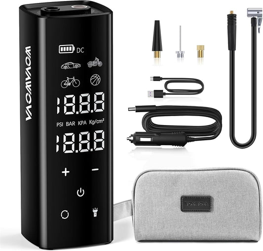 Tire lnflator Portable Air Compressor, 150PSI Cordless & 4X Faster Inflation, 12000 mAh Air Pump, 7.4" Touch Full Screen, Tire Pump with Tire Gauge Pressure for Car/Motorcycle/Bike, Dual-Use Type