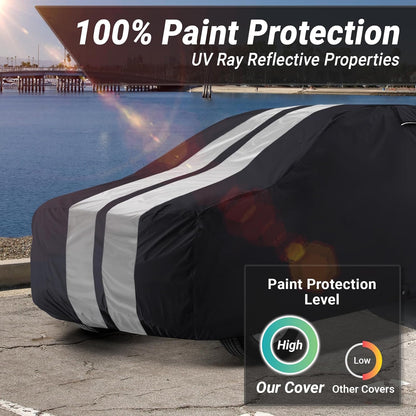 iCarCover 15-Layer Car Cover Waterproof All Weather | Premium Quality Car Covers for Automobiles, UV Protection, El Camino, Impala, Bel Air, Monte Carlo, Galaxie, Charger, Size C21 (See Size Chart) - Colors C