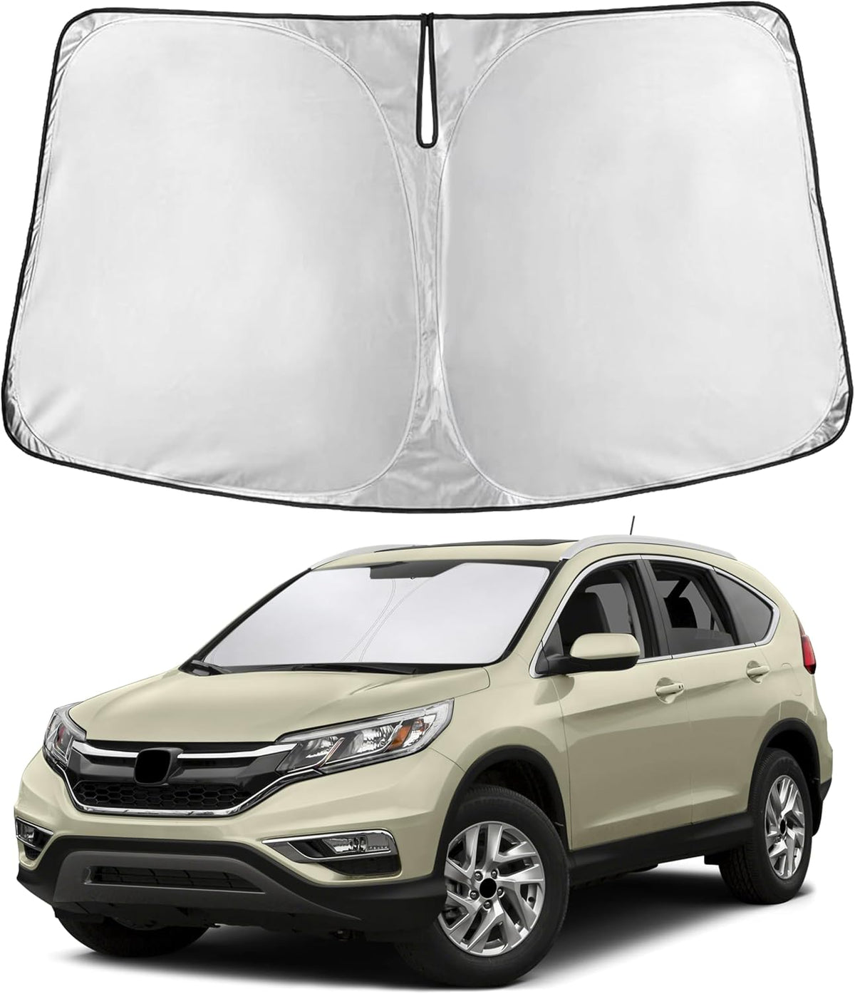 EcoNour Car Windshield Sun Shade | 2025 Upgraded Innovative No-Light-Pass Technology for Maximum Coverage | Foldable Sun Shade Keeps Your Vehicle Cool | Must-Have Car Accessories | Small (59" x 29") - Colors J