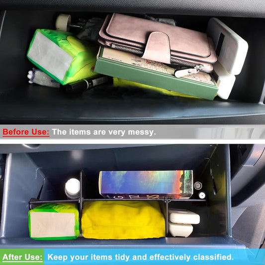 Car Storage Organizer for Ford Maverick 2026 2025 2024 2023 2022 Glove Box Organizers Insert Compartment Tray ABS Black Dividers for Ford Maverick Accessories