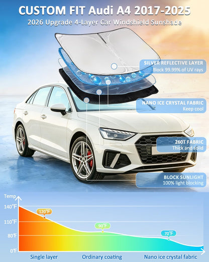 for Toyota Tacoma 2016-2023 2024 2025 2026 Sun Shade Sunshade Windshield Cover - 4 Layers Front Window Shade Custom Fit Tacoma 2Dr 4Dr Pickup Sun Visor 240T Shade Blocks UV Rays Car Accessories - Colors C