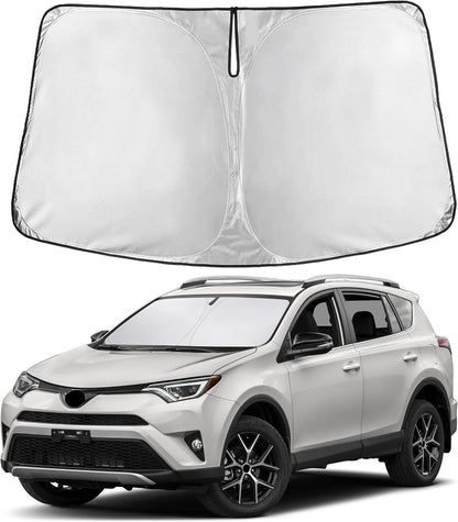 EcoNour Car Windshield Sun Shade | 2025 Upgraded Innovative No-Light-Pass Technology for Maximum Coverage | Foldable Sun Shade Keeps Your Vehicle Cool | Must-Have Car Accessories | Small (59" x 29") - Colors C