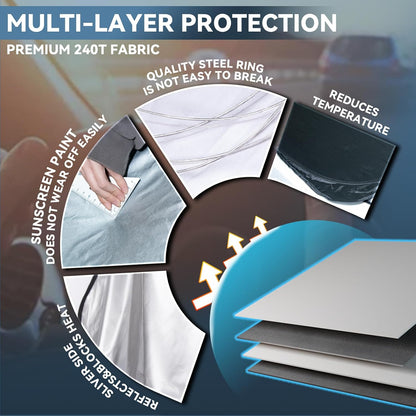 for Toyota Tacoma 2016-2023 2024 2025 2026 Sun Shade Sunshade Windshield Cover - 4 Layers Front Window Shade Custom Fit Tacoma 2Dr 4Dr Pickup Sun Visor 240T Shade Blocks UV Rays Car Accessories - Colors A