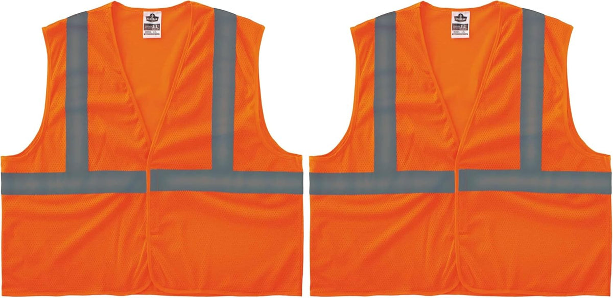Ergodyne GloWear Reflective Safety Vest, Yellow, Orange, Mesh, Adults, Unisex, Hi-Visibility Safety Vest, Vest