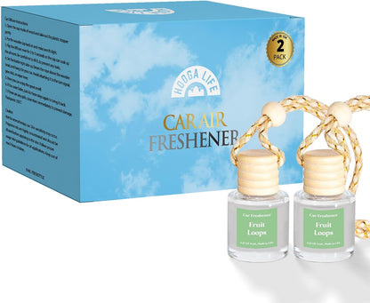 HoogaLife Car Air Freshener Diffuser 2 Pack Hanging Air Freshener Diffuser - Vanilla Cream Fragrance Oil Air D iffuser for Car, 45+ days Long Lasting Fragrance Made in USA C ar Air Fresheners (V54)