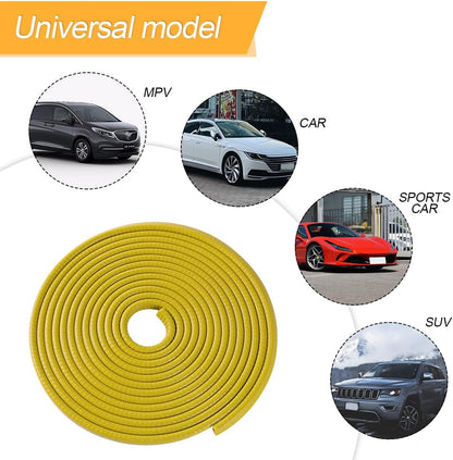 Osilly Car Door Edge Guards, 16Ft Rubber Seal Car Door Edge Trim, U Shape Door Edge Protector Guard, Aluminum Weather Proofing Automotive Door Edge Molding Protection for Most Car (Black)