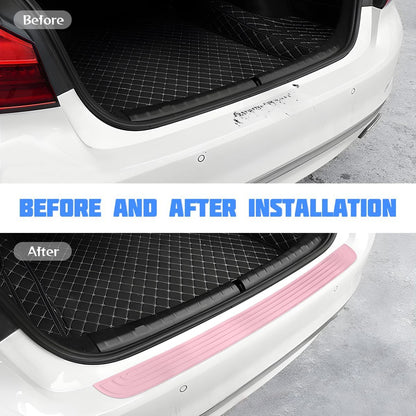Car Rear Bumper Protector Guard, Anti-Scratch Abrasion Rubber Trunk Door Entry Sill Guard, Non-Slip Vehicle Trim Cover Protection Strip, Car Accessories for Most Cars and SUV (Black/Red/35.4" x2.7)
