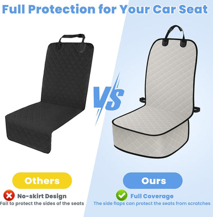 ELONGRIVER Dog Car Seat Covers, Waterproof Front Seat Cover for Dogs, Scratch-Proof, Nonslip Pet Passenger Seat Cover Protector, Universal Fit for Cars Trucks SUVs, Standard Size, Black