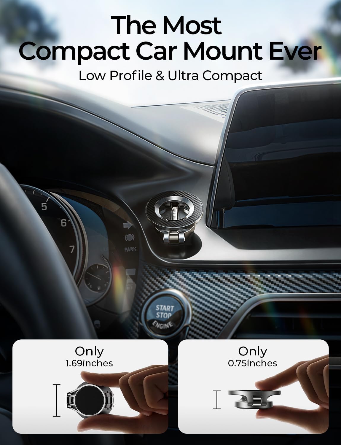 LISEN for MagSafe Car Mount for iPhone 17 Pro Max [24 Strong Magnets] Classic Magnetic Phone Holder for Car Dashboard Magnet Phone Mount Car Cell Phone Holder for iPhone 17 Pro Max Air 16 15 14 13 12