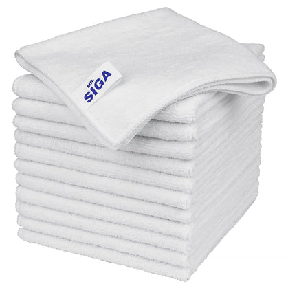 MR.SIGA Microfiber Cleaning Cloth, All-Purpose Microfiber Towels, Streak Free Cleaning Rags, Pack of 12, Grey, Size 32 x 32 cm(12.6 x 12.6 inch)