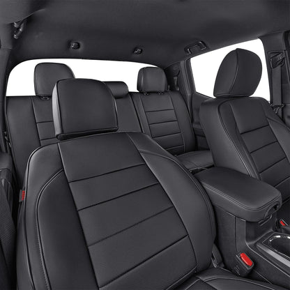 EKR Tacoma Car Seat Covers Custom Fit for Toyota Tacoma (Petrol) 2024 2025 2026 DoubleCab/CrewCab SR/SR5/TRD Sport/TRD Off-Road/Limited -Truck Seat Covers Full Set,Faux Leather(Black)