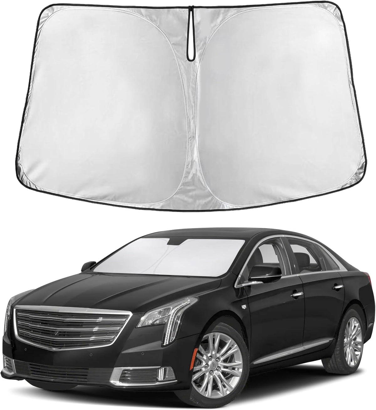 EcoNour Car Windshield Sun Shade | 2025 Upgraded Innovative No-Light-Pass Technology for Maximum Coverage | Foldable Sun Shade Keeps Your Vehicle Cool | Must-Have Car Accessories | Small (59" x 29") - Colors H