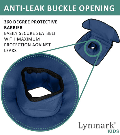 Lynmark® Potty Training Car Seat Protector Cover - Waterproof Soft Piddle Pads for Toddlers and Baby Carseat - Travel-Friendly Universal Washable Liner Mat for Spills, Nappy Leaks, Accidents - Black