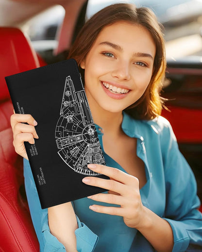 Slohif Car Registration and Insurance Card Holder with Magnetic Shut - Vehicle Glove Box Organizer Women Leather Automobile License Holders Coasters Auto Accessories Case for Document,Strawberry